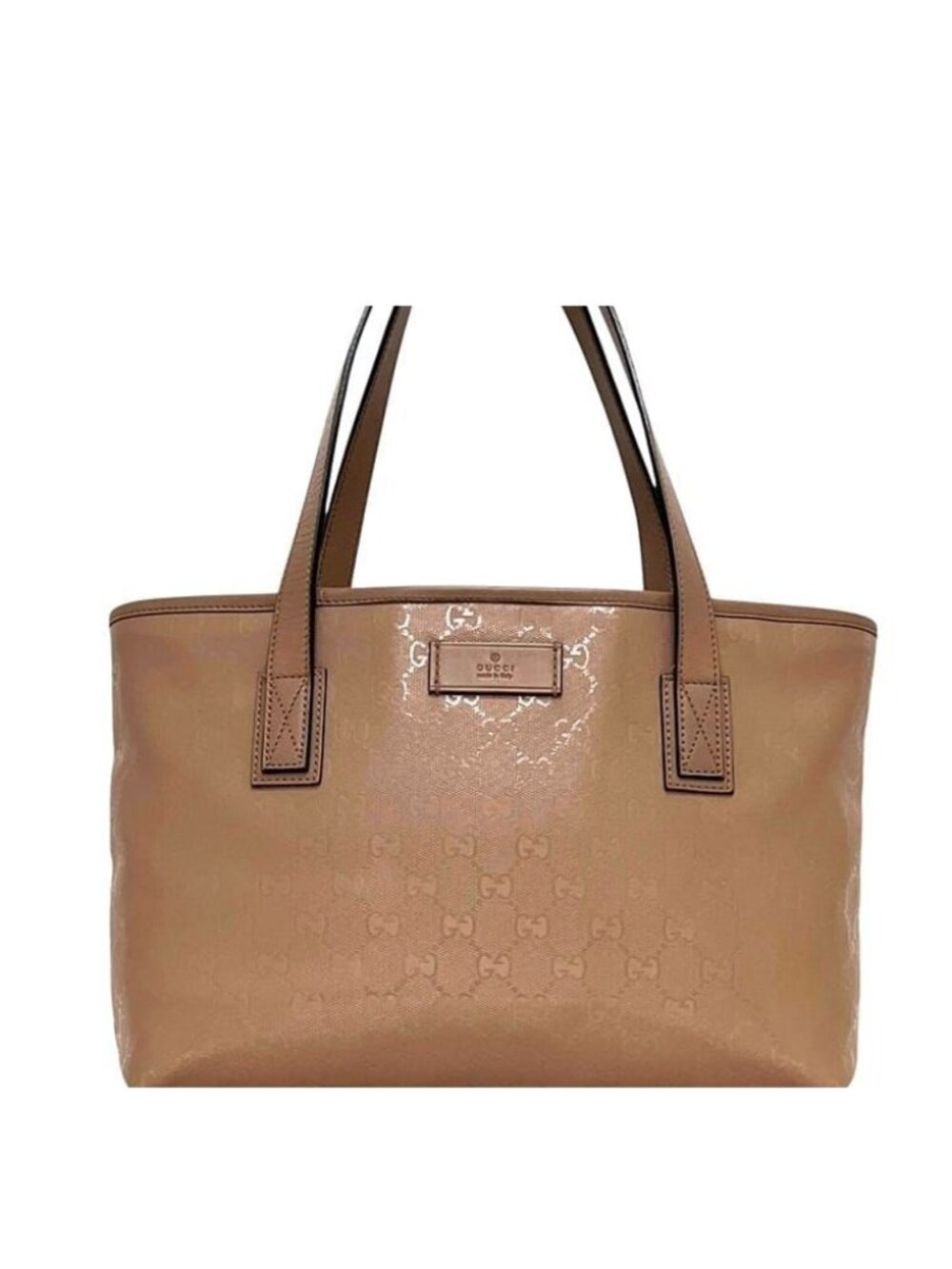 Gucci Tote Bag GG Supreme Leather Pink Beige